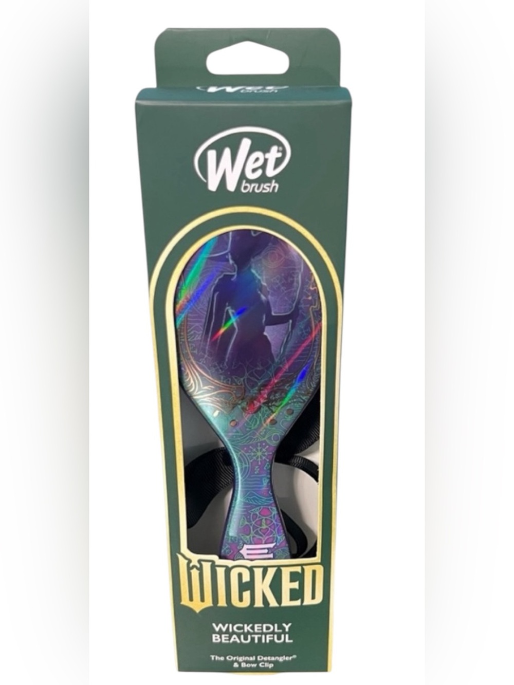 Wet Brush X Wicked Wickedly Beautiful Elphaba Original Detangler and Black Bow - Picture 8 of 8